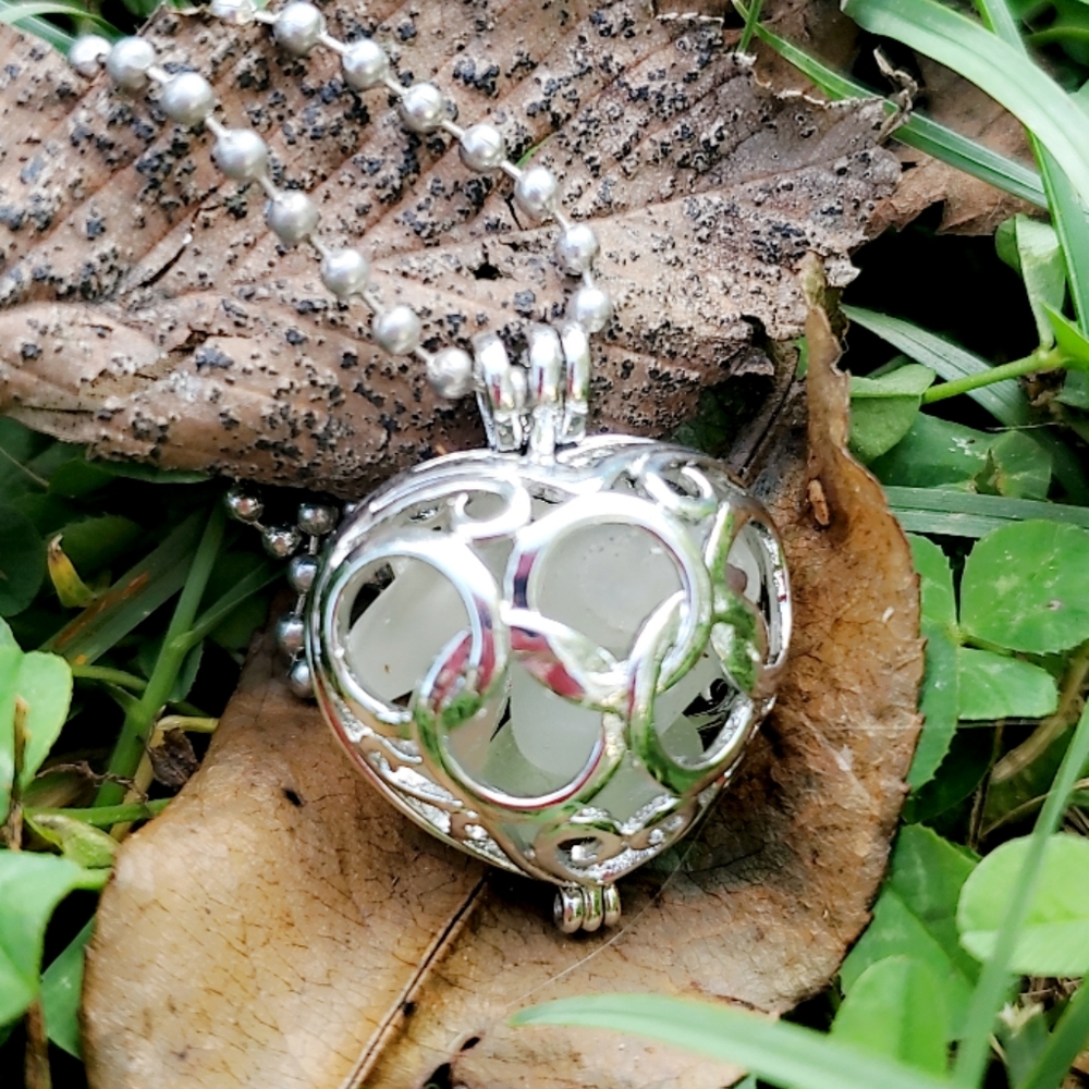 White Beach Glass Necklaces